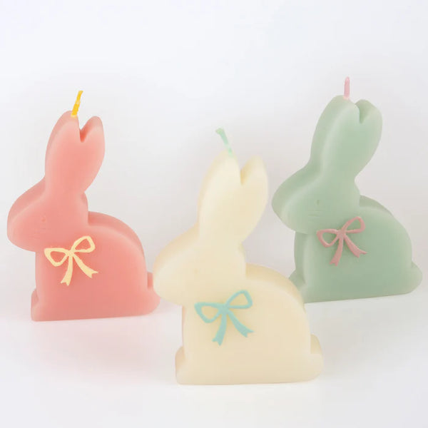 Bunny Bow Candles Pack of 3