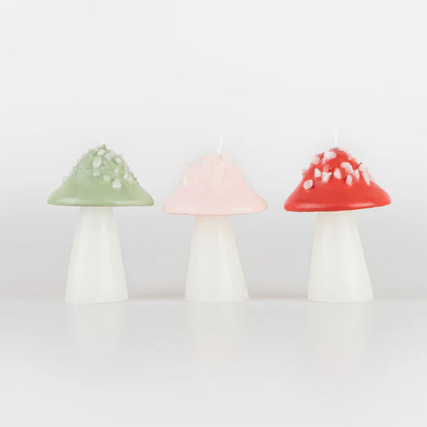 Mushroom Toadstall Candles, Pack of 3