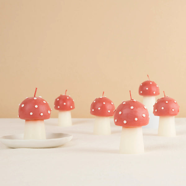 Mini Mushroom Candles Pack of 6