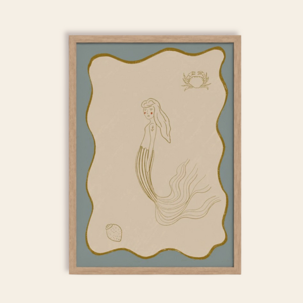 The Mermaid and The Crab Art Print