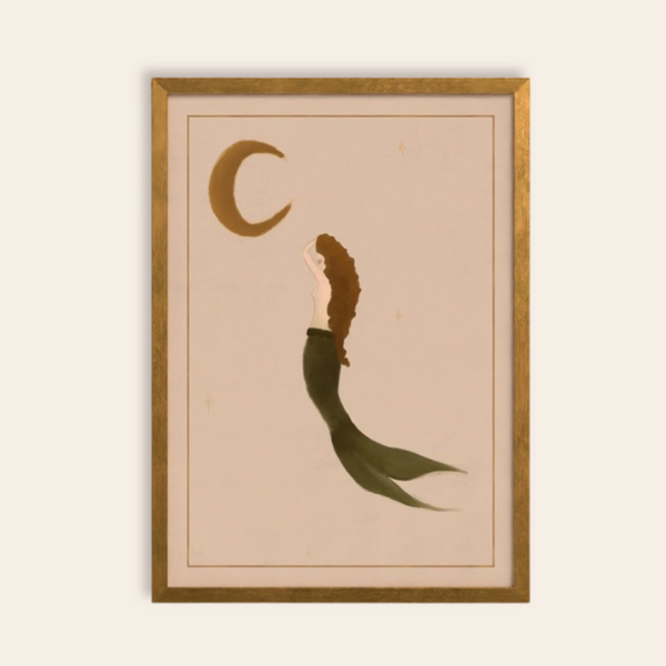 The Mermaid and The Moon Art Print