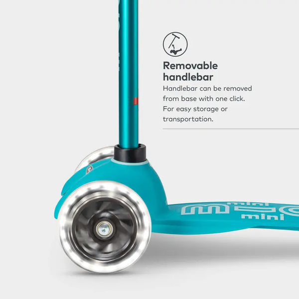 Mini Micro Deluxe Scooter with 3 LED Wheels (Aqua)