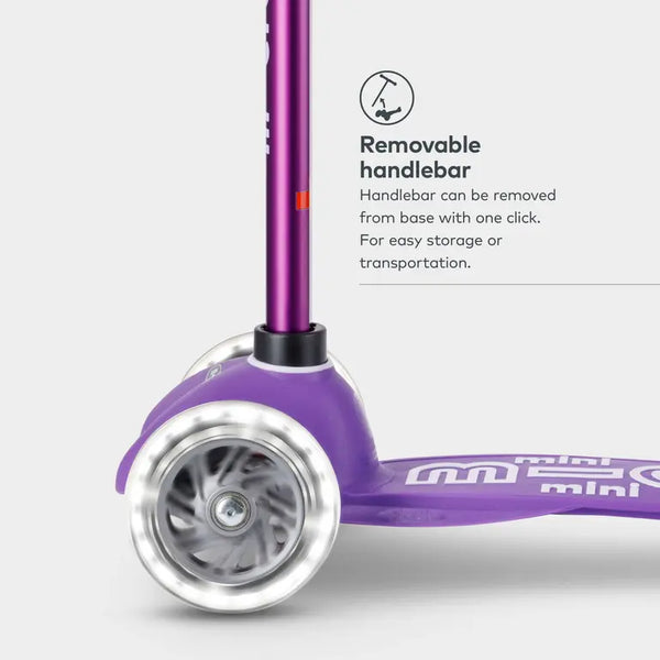 Mini Micro Deluxe Scooter with 3 LED Wheels (Purple)