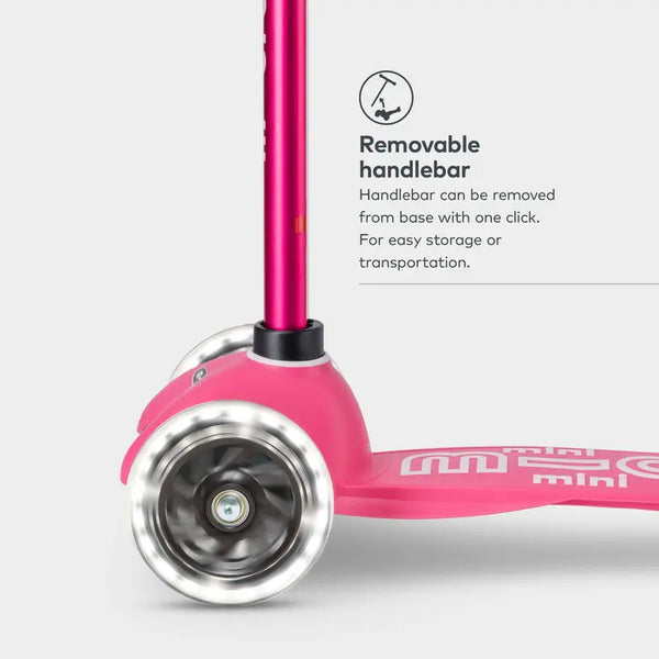 Mini Micro Deluxe Scooter with 3 LED Wheels (Pink)