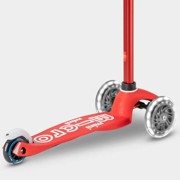 Mini Micro Deluxe Scooter with 3 LED Wheels (Red)