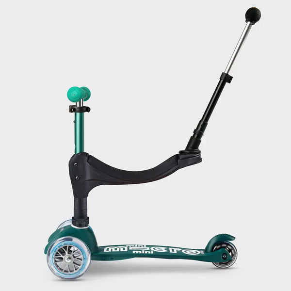 Mini Micro ECO 3 in 1 Deluxe Scooter with Push Handle (Green)