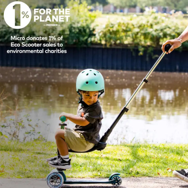 Mini Micro ECO 3 in 1 Deluxe Scooter with Push Handle (Green)