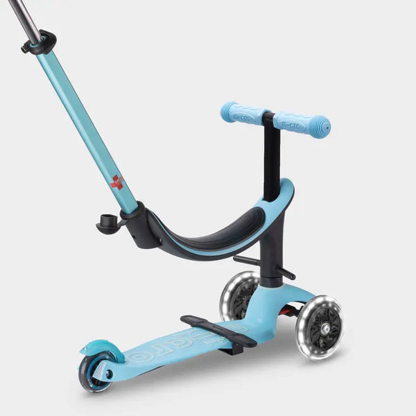 Mini Micro 4 in 1 Deluxe Scooter with LED Wheels (Blue)