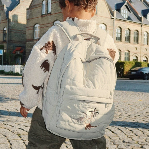 Juno Embroidered Dinosaur Quilted Backpack (Laurel)