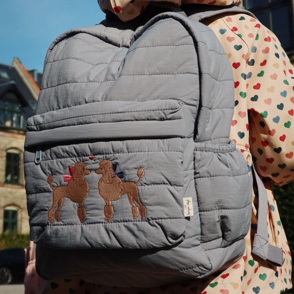 Juno Embroidered Poodle Quilted Backpack (Tradewinds)