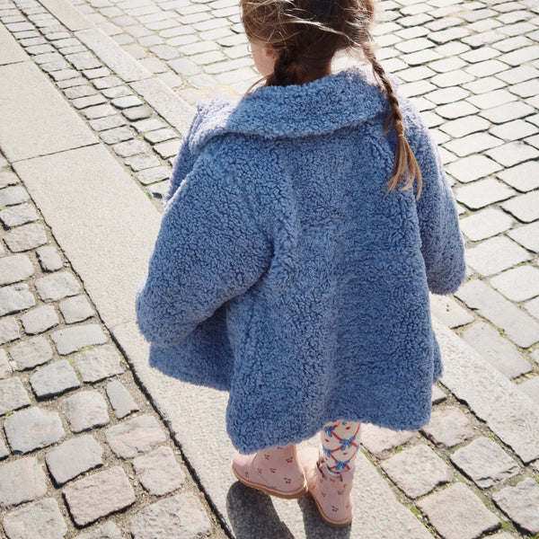 Baby blue teddy amp coat