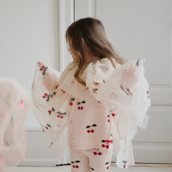 Cherry Embroidered Cape and Glitter Shoes Dress Up Set