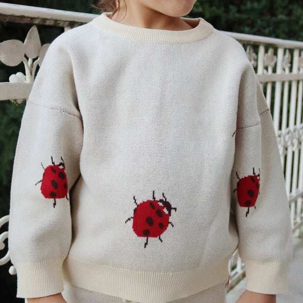 Lapis Ladybird Cotton Knitted Jumper