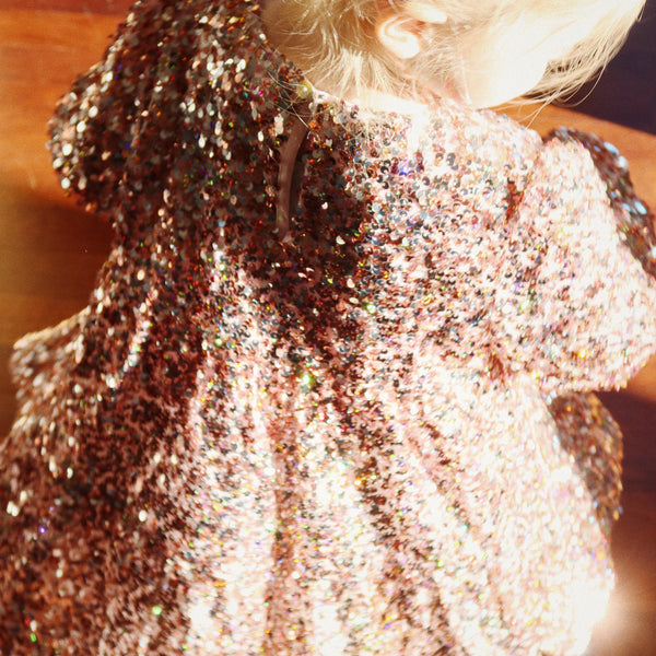 Lila Long Sleeved Sequinned Party Dress (Rose)