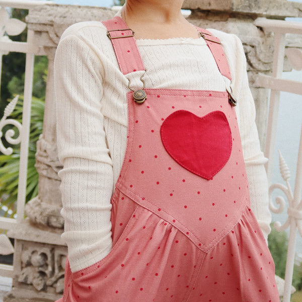 Nola Love Heart Pocket Polkadot Dungarees