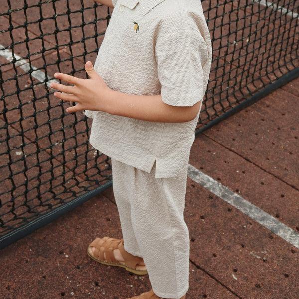 Elliot Cotton Stripe Seersucker Pants (Quarry Stripe)