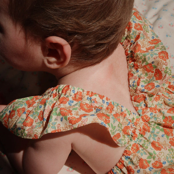 Verbena Floral Print Cotton Baby Summer Romper (Kaluka