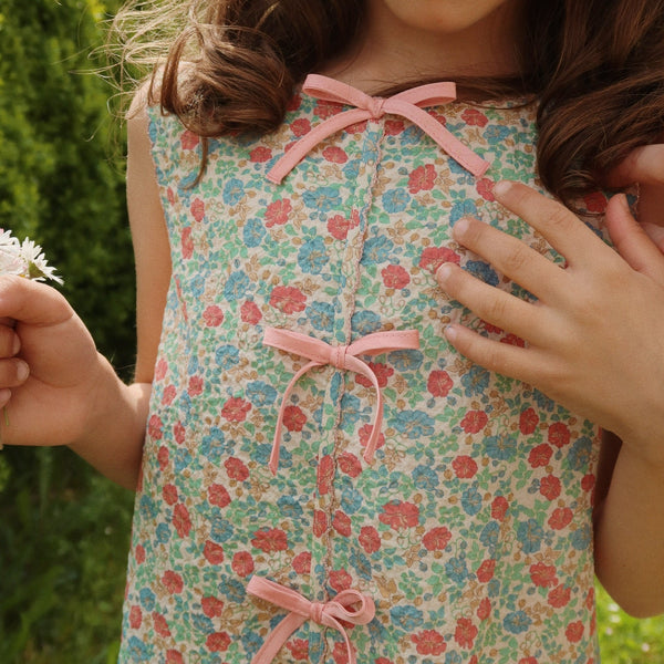 Elin Bow Front Sleeveless Cotton Summer Dress (Fiola)