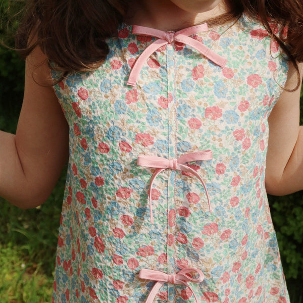 Elin Bow Front Sleeveless Cotton Summer Dress (Fiola)