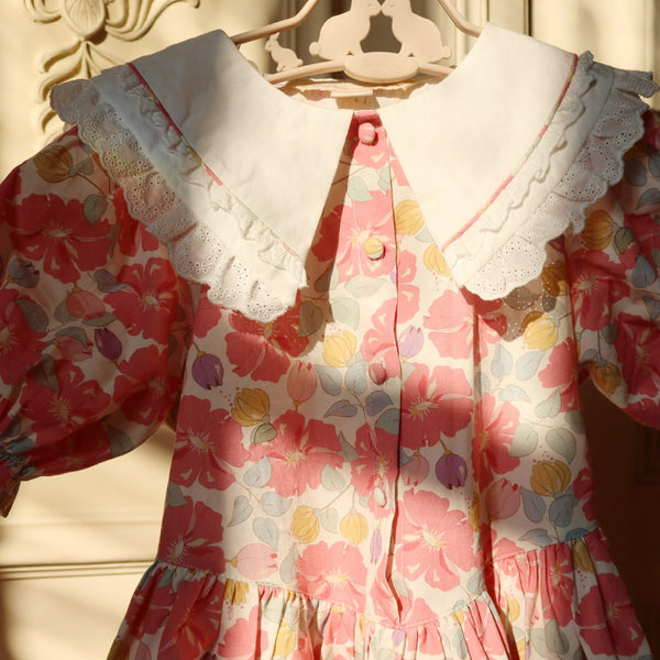 Coeur Collar Floral Cotton Summer Dress (Fleur Anglaise)