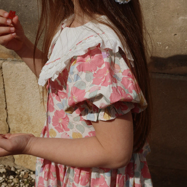 Coeur Collar Floral Cotton Summer Dress (Fleur Anglaise)