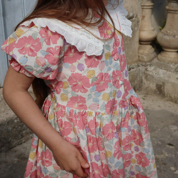 Coeur Collar Floral Cotton Summer Dress (Fleur Anglaise)