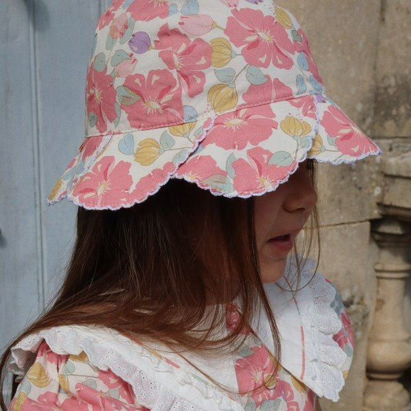 Coeur Scallop Floral Print Cotton Sunhat (Fleur Anglaise)