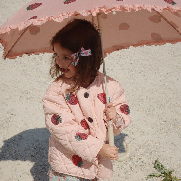Flora Strawberry Print Sequin Quilted Jacket