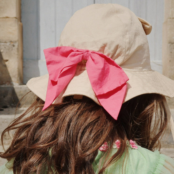 Verbena Bow Kitty Cotton Sunhat (Creme Brulee)