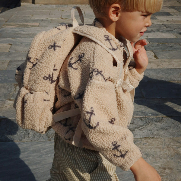 Jody Anchor Print Teddy Pile Backpack