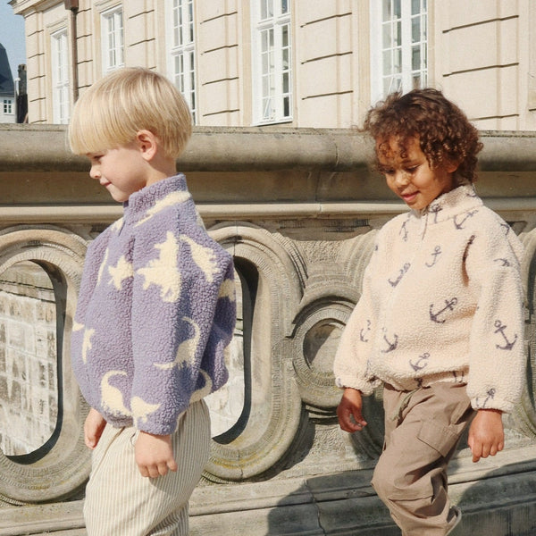 Jody Dino Print Teddy Borg Fleece Jacket (Mist)