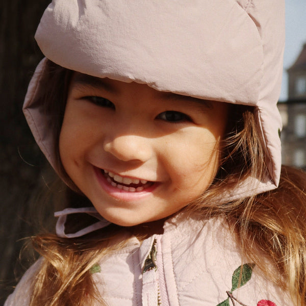 Juno Cherry Embroidered Quilted Hat (Twilight Mauve)