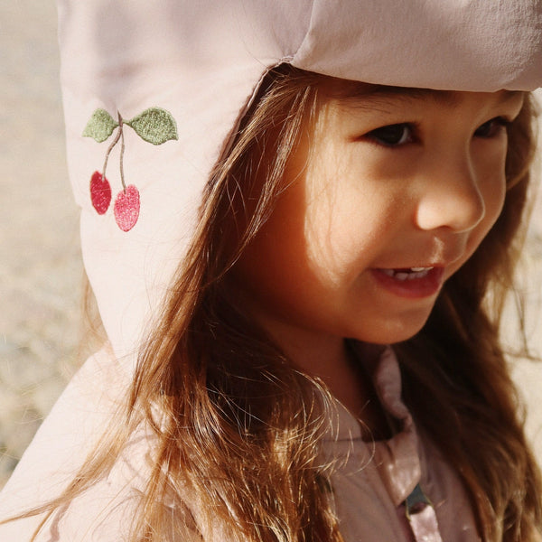 Juno Cherry Embroidered Quilted Hat (Twilight Mauve)