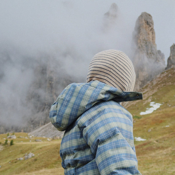 Louli Striped Merino Wool Knit Balaclava (Blue)