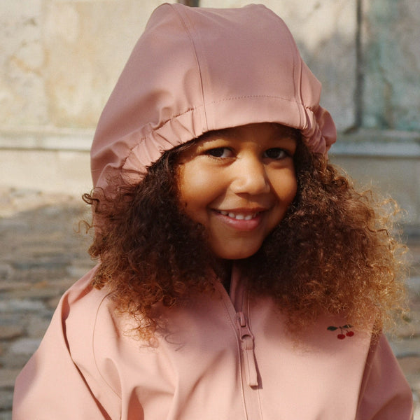 Plainy Rain Cherry Outdoor Jacket and Trouser Set (Cameo Pink)