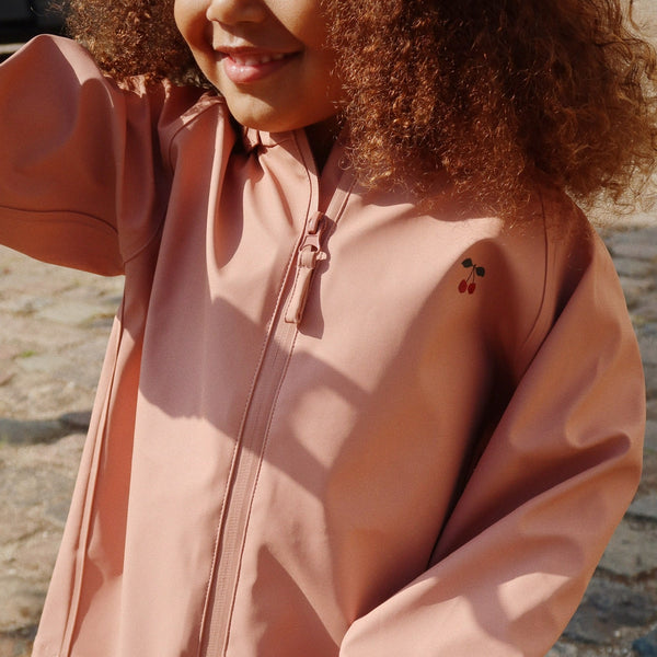 Plainy Rain Cherry Outdoor Jacket and Trouser Set (Cameo Pink)