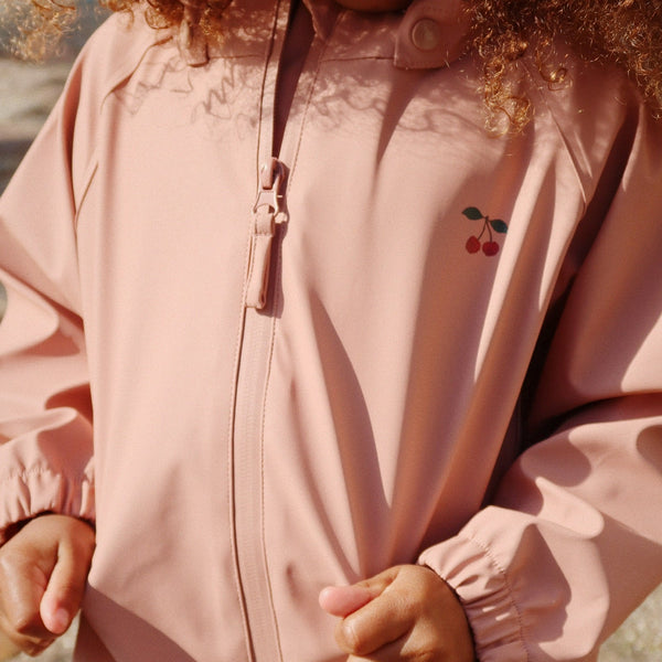 Plainy Rain Cherry Outdoor Jacket and Trouser Set (Cameo Pink)