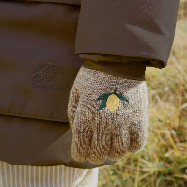 Filla Wool Blend Lemon + Stripe Print Gloves Pack of 2