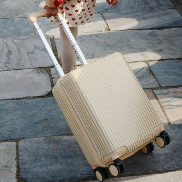 Striped Hard Case Travel Suitcase (Tea Stripe)