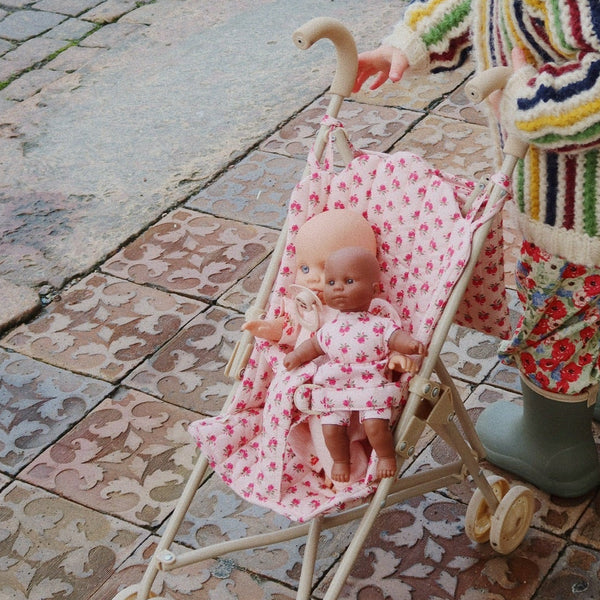 Floral Print Cotton Quilted Dolls Stroller (Rosie Rose)