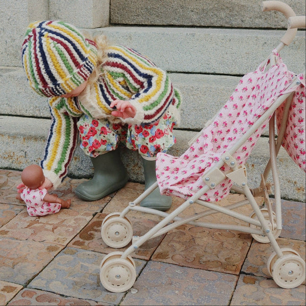 Floral Print Cotton Quilted Dolls Stroller (Rosie Rose)