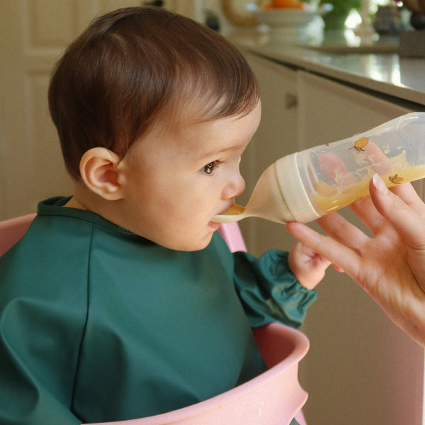 Lemon Print Silicone Food Feeding Spoon Set