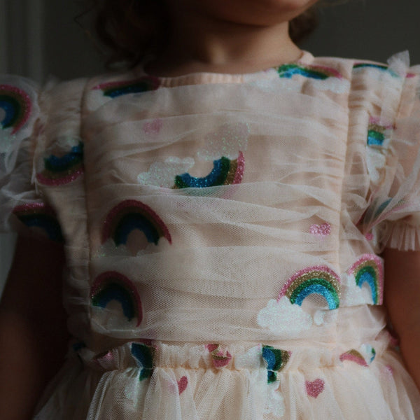 Tullie Sequin Rainbow Print Tulle Party Dress