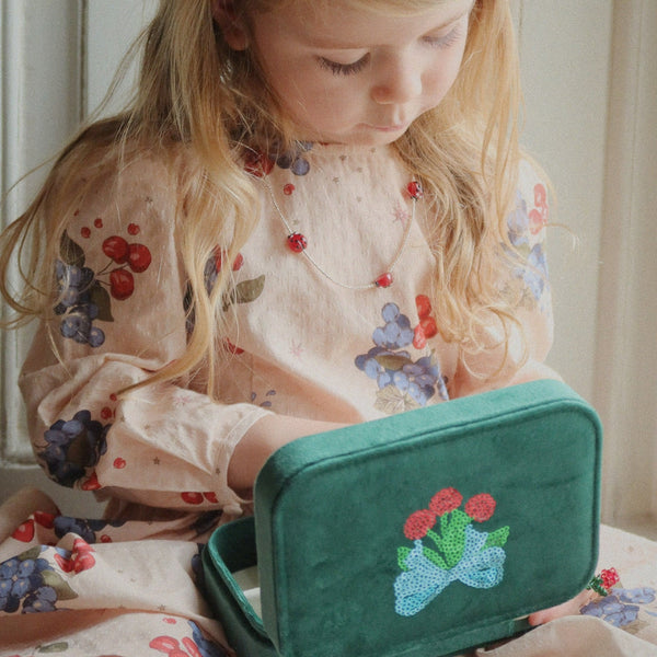 Avi Winter Berry Print Bow Back Cotton Dress (Cremona)