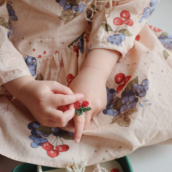 Avi Winter Berry Print Bow Back Cotton Dress (Cremona)