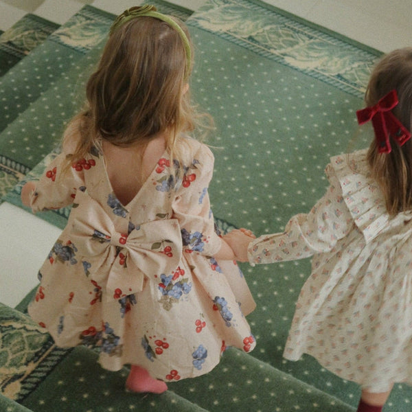 Avi Winter Berry Print Bow Back Cotton Dress (Cremona)