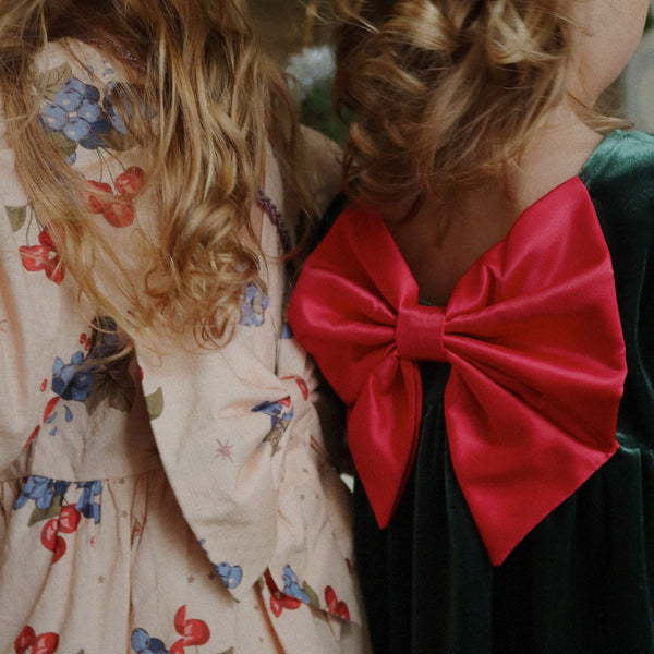 Avi Winter Berry Print Bow Back Cotton Dress (Cremona)