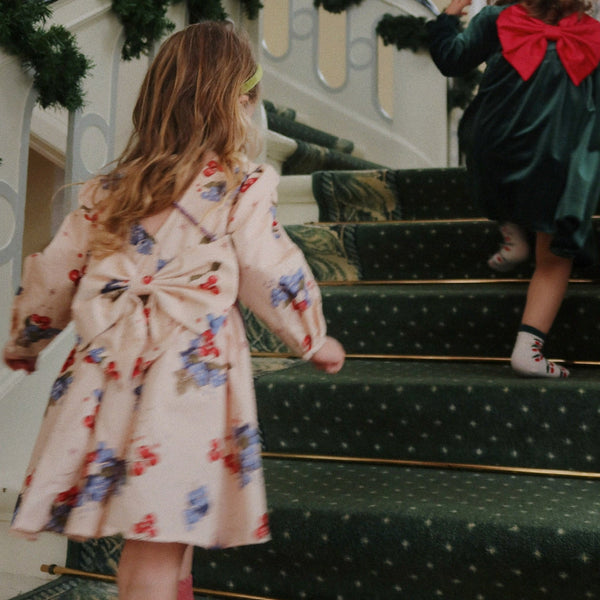 Avi Winter Berry Print Bow Back Cotton Dress (Cremona)