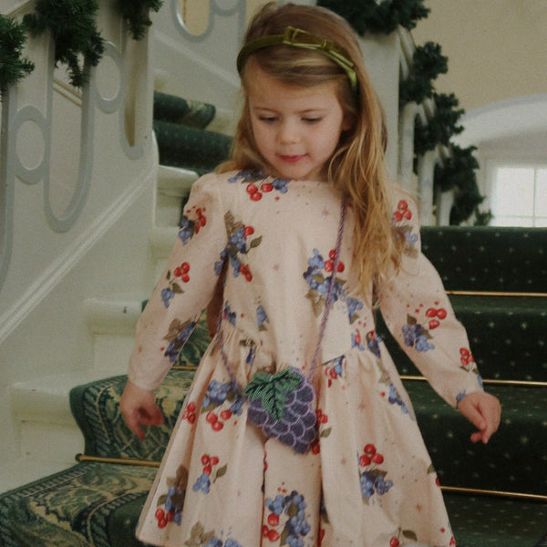 Avi Winter Berry Print Bow Back Cotton Dress (Cremona)