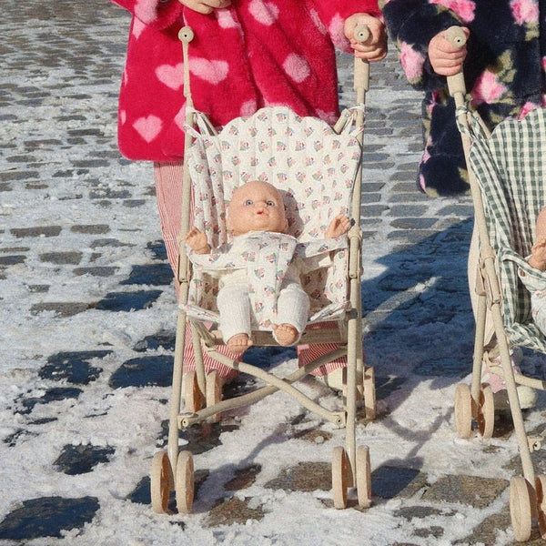 Floral Print Cotton Quilted Dolls Stroller (Verona Blues)